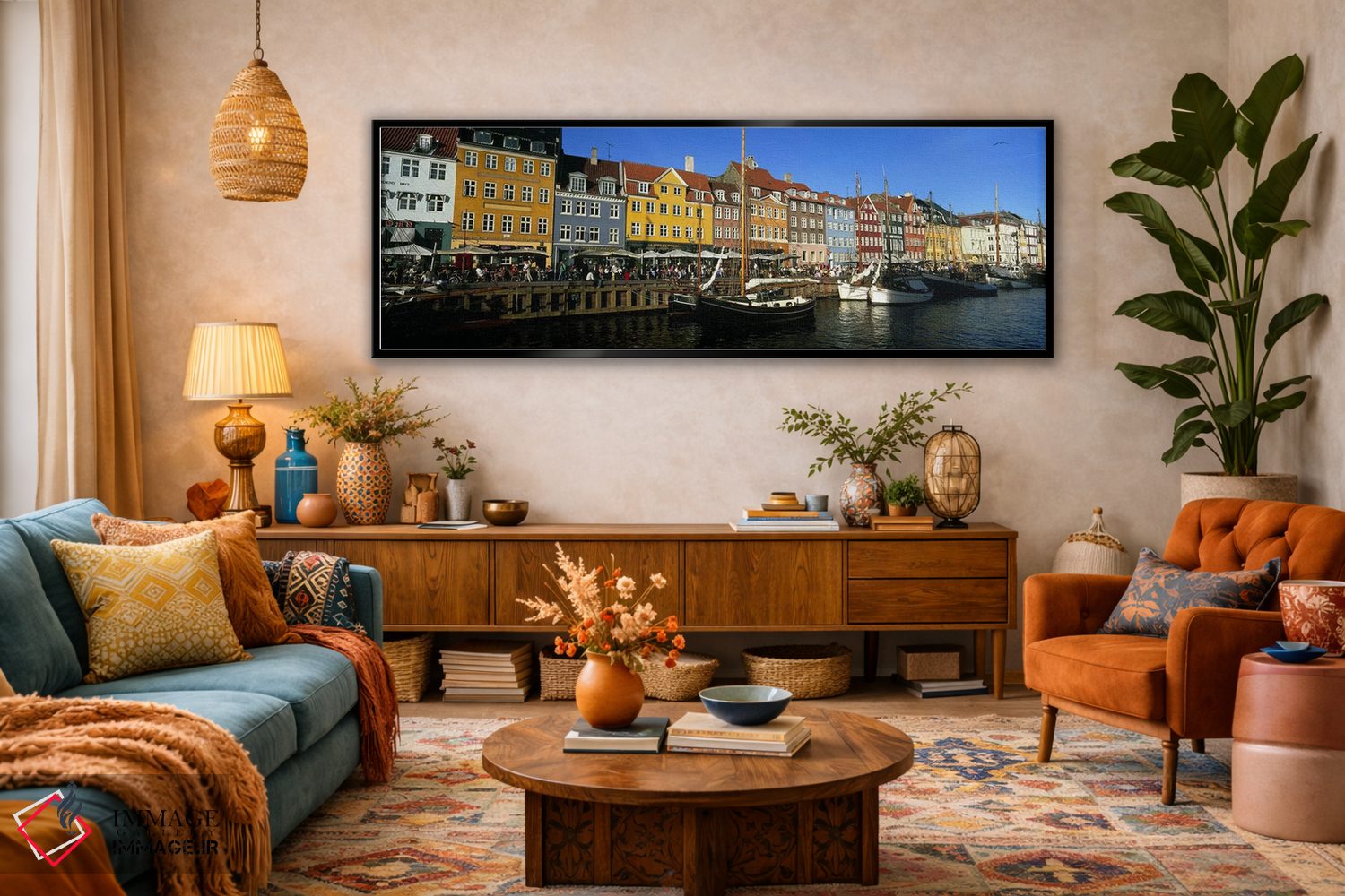 تابلو دکوراتیو Nyhavn, Copenhagen, Denmark,ملک در کنار آب، نیهاون، کپن… اثر پانورامیک ایمجز - D2B
