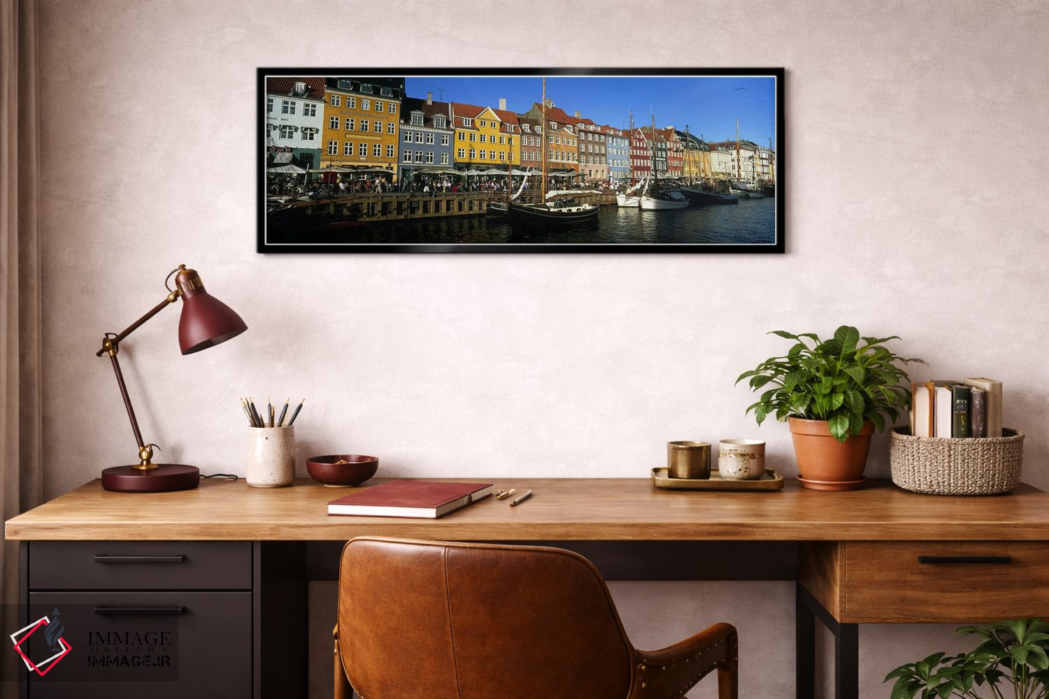 تابلو دکوراتیو Nyhavn, Copenhagen, Denmark,ملک در کنار آب، نیهاون، کپن… اثر پانورامیک ایمجز - D4B