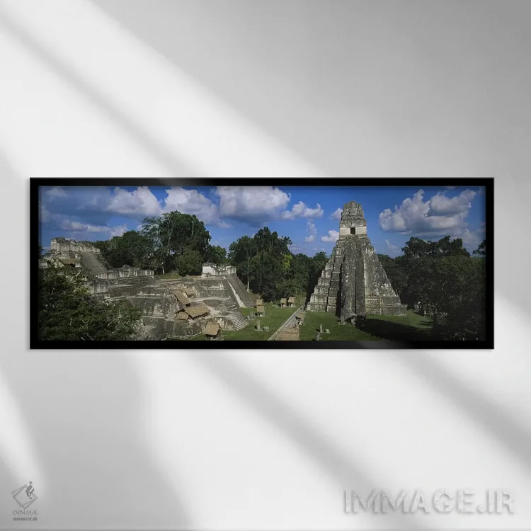 تابلو دکوراتیو El Peten, Guatemala,ویرانه های باستانی یاکس موتال ، ال… اثر پانورامیک ایمجز - نمای قابدار مشکی