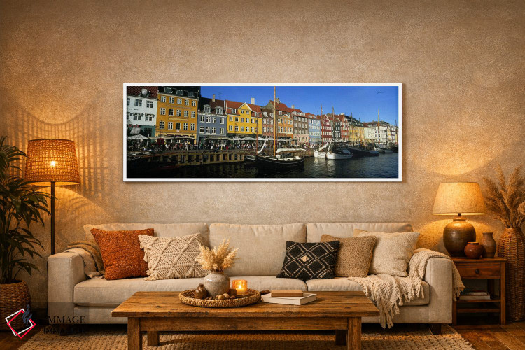 تابلو دکوراتیو Nyhavn, Copenhagen, Denmark,ملک در کنار آب، نیهاون، کپن… اثر پانورامیک ایمجز - D6W
