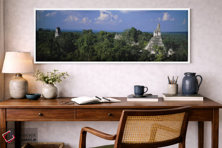 تابلو دکوراتیو Tikal, El Peten, Guatemala,نمای بالا از معبد شماره یک… اثر پانورامیک ایمجز - D1W