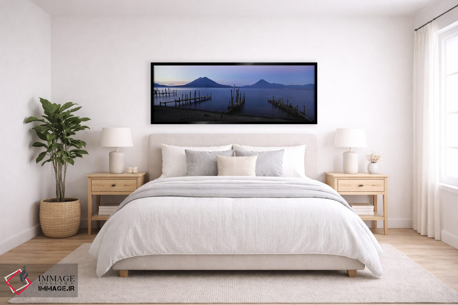 تابلو دکوراتیو Lake Atitlan, Solola, Guatemala,اسکله های ابتدایی در کن… اثر پانورامیک ایمجز - D6B