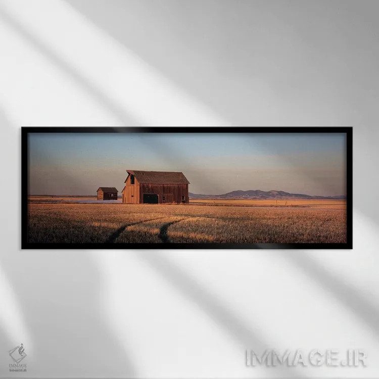 تابلو دکوراتیو Hobson, Judith Basin County, Montana, USA,انبار قدیمی د… اثر پانورامیک ایمجز - نمای قابدار مشکی