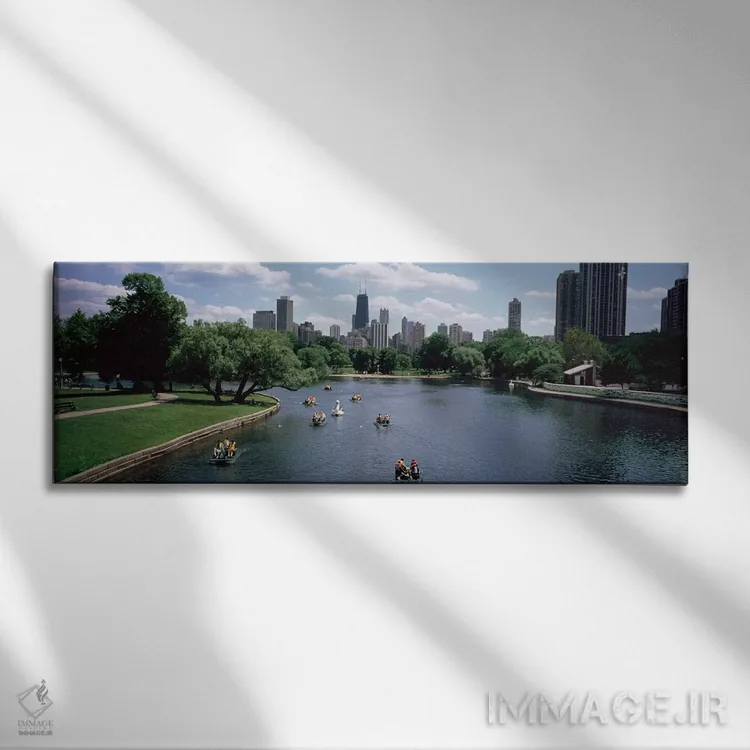 تابلو دکوراتیو Lincoln Park, Chicago, Illinois, USA,نمای بالا از گروهی… اثر پانورامیک ایمجز - نمای روبهرو روی دیوار