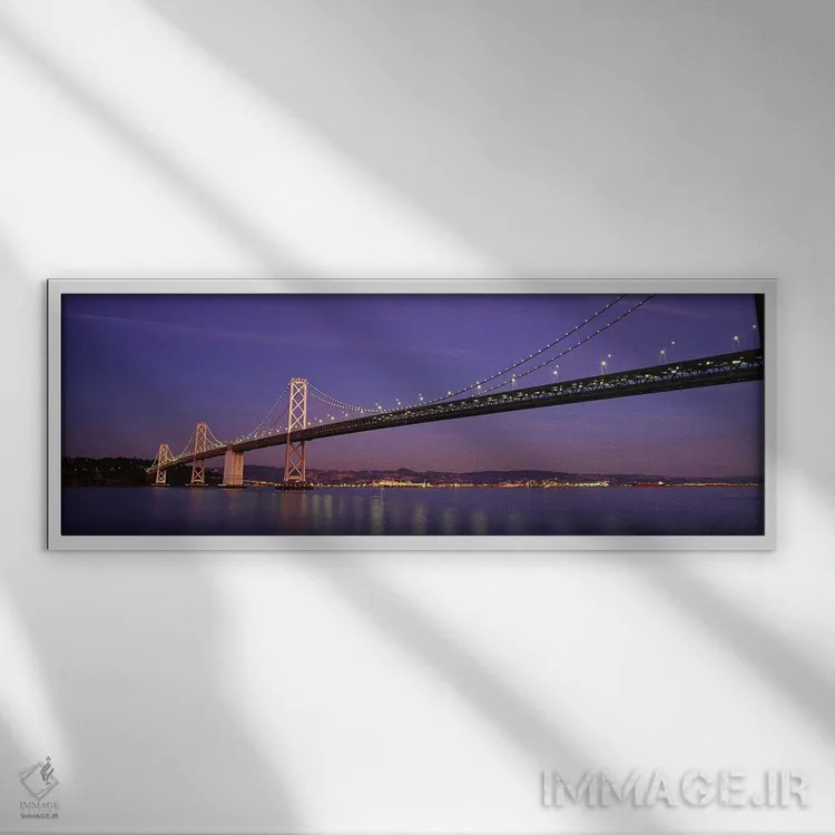 تابلو دکوراتیو Oakland Bay Bridge, San Francisco, California, USA,نمای… اثر پانورامیک ایمجز - نمای قابدار سفید
