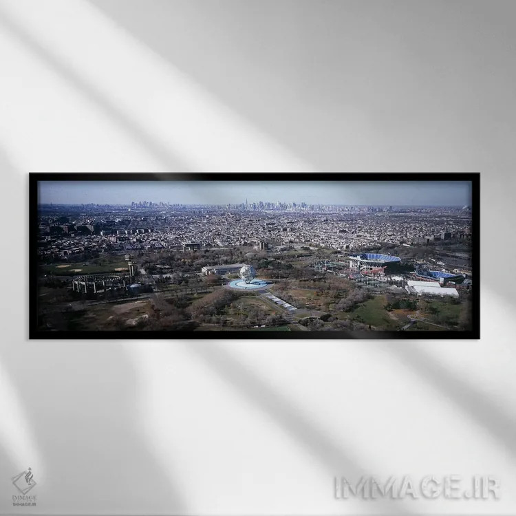 تابلو دکوراتیو From Queens Looking Towards Manhattan, NYC, New York Ci… اثر پانورامیک ایمجز - نمای قابدار مشکی