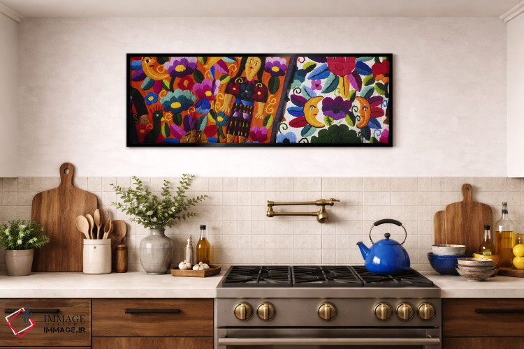 تابلو دکوراتیو Guatemala,نمای نزدیک از منسوجات سنتی، گواتمالا اثر پانورامیک ایمجز - D1B