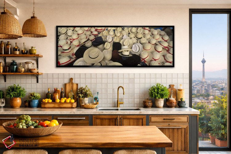 تابلو دکوراتیو San Francisco El Alto, Guatemala,نمای بالا از کلاه ها د… اثر پانورامیک ایمجز - D2B