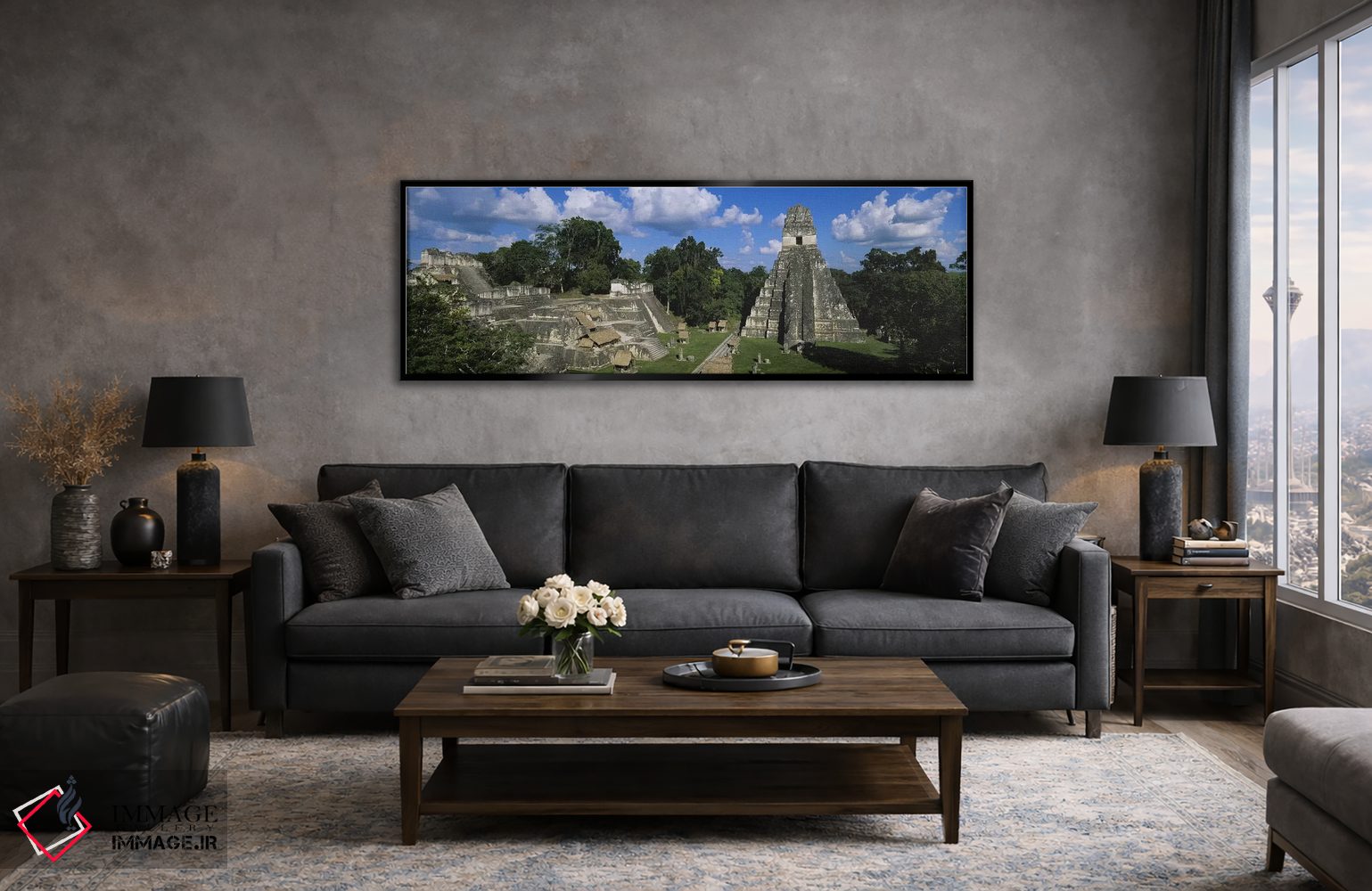 تابلو دکوراتیو El Peten, Guatemala,ویرانه های باستانی یاکس موتال ، ال… اثر پانورامیک ایمجز - D6B