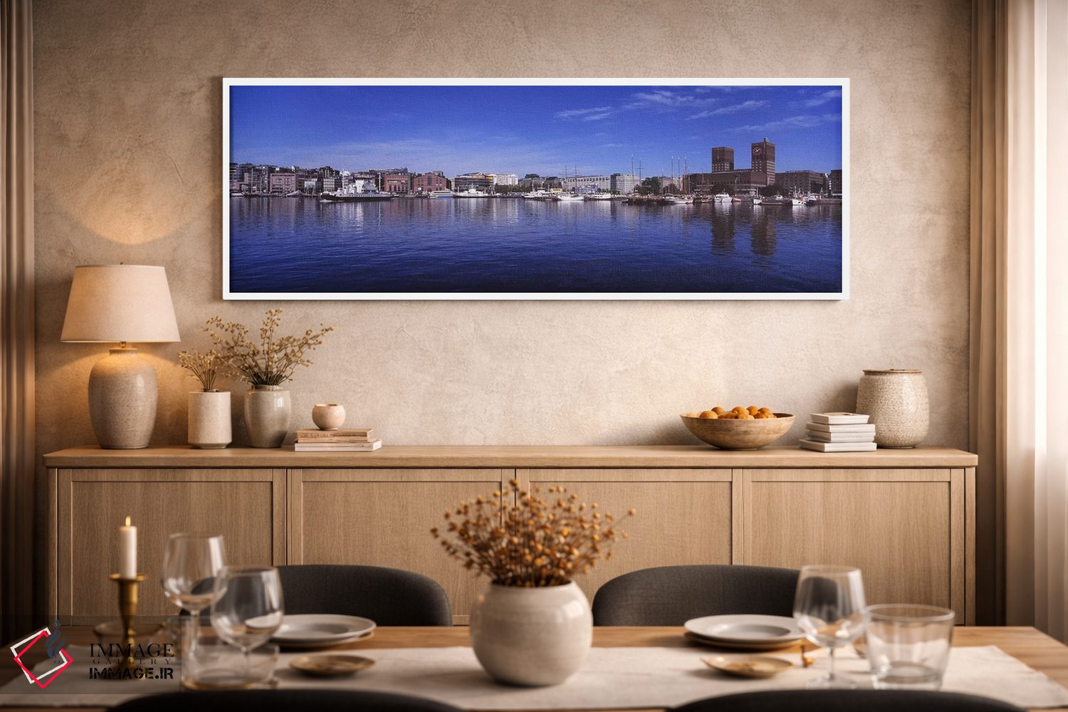 تابلو دکوراتیو Oslo Harbor, Oslo, Ostlandet, Norway,معماری کنار آب، بن… اثر پانورامیک ایمجز - D2W