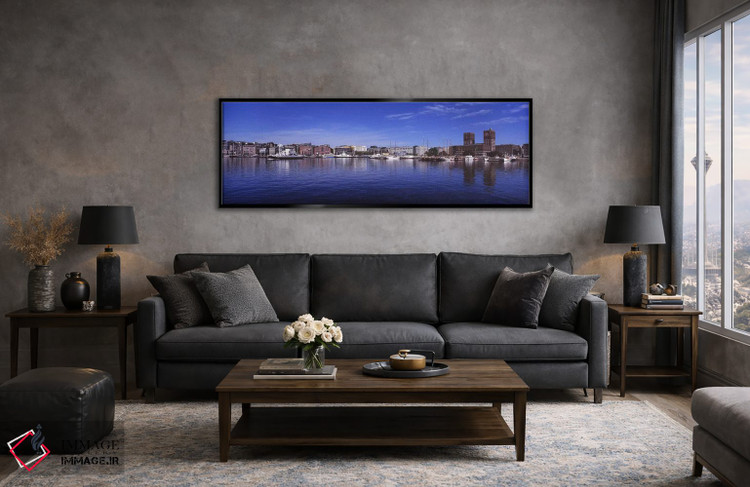 تابلو دکوراتیو Oslo Harbor, Oslo, Ostlandet, Norway,معماری کنار آب، بن… اثر پانورامیک ایمجز - D5B