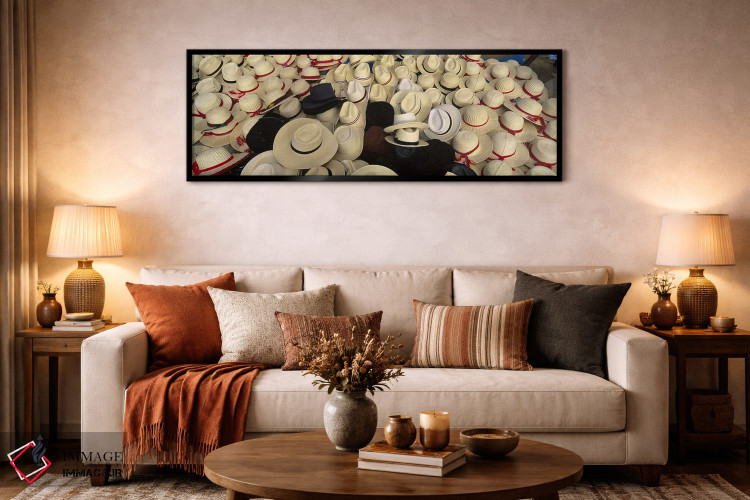 تابلو دکوراتیو San Francisco El Alto, Guatemala,نمای بالا از کلاه ها د… اثر پانورامیک ایمجز - D6B