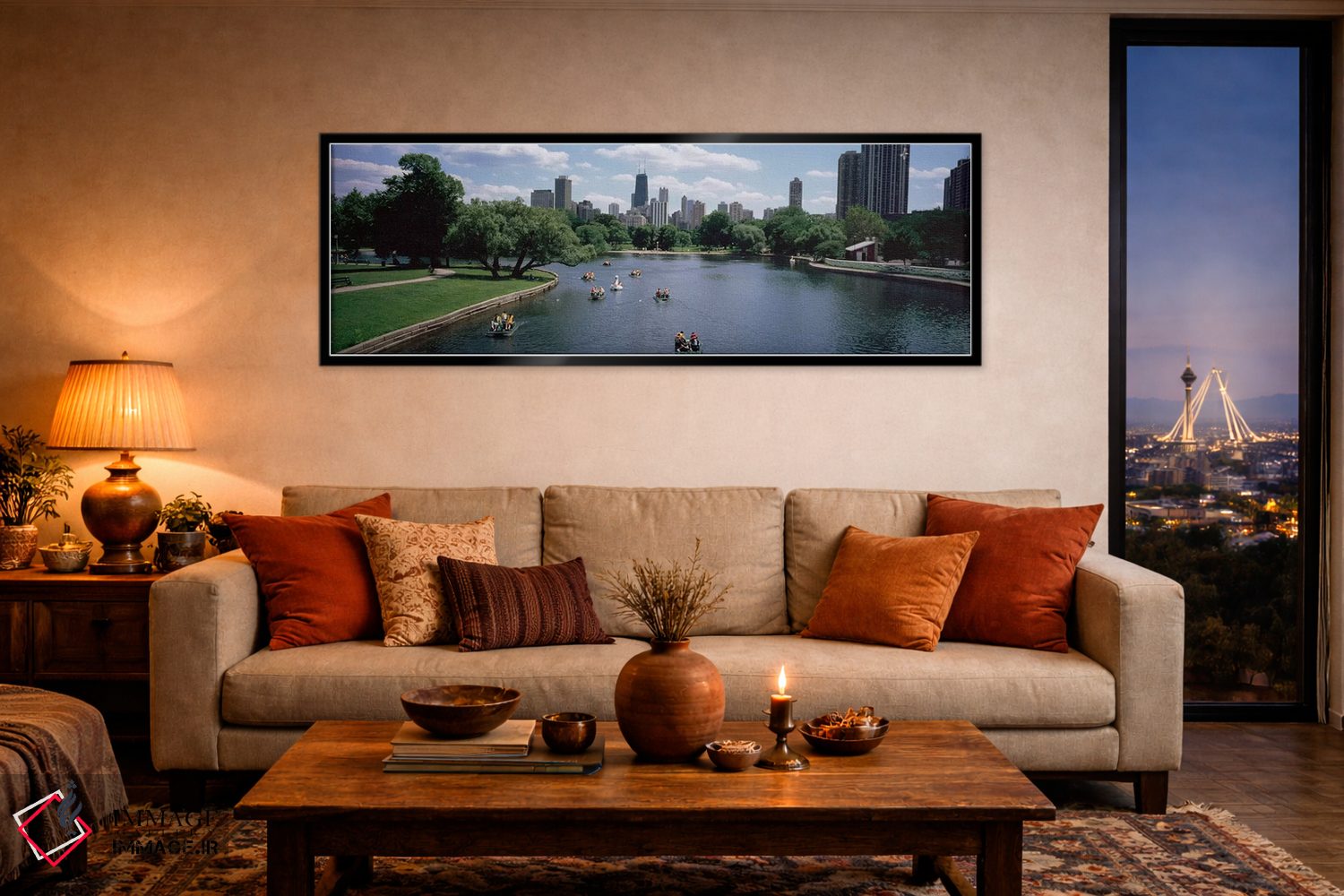 تابلو دکوراتیو Lincoln Park, Chicago, Illinois, USA,نمای بالا از گروهی… اثر پانورامیک ایمجز - D5B