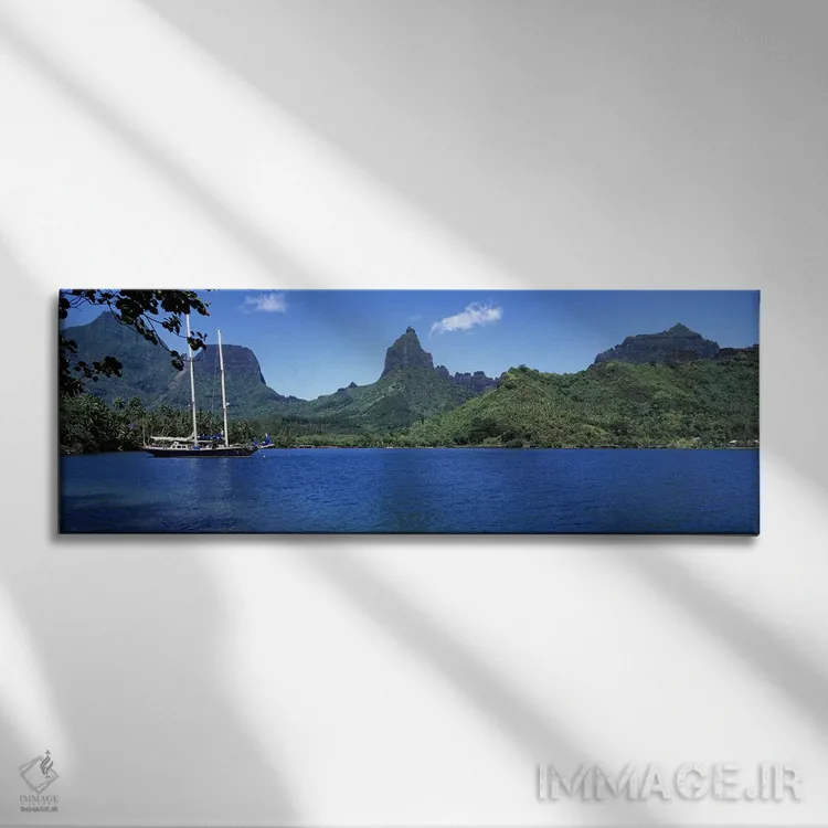 تابلو دکوراتیو Opunohu Bay, Mo'orea, Windward Islands, Society Islands… اثر پانورامیک ایمجز - نمای روبهرو روی دیوار