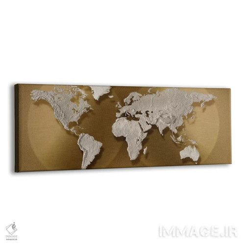 تابلو دکوراتیو نمای نزدیک از نقشه جهان اثر پانورامیک ایمجز - نمای پرسپکتیو محصول