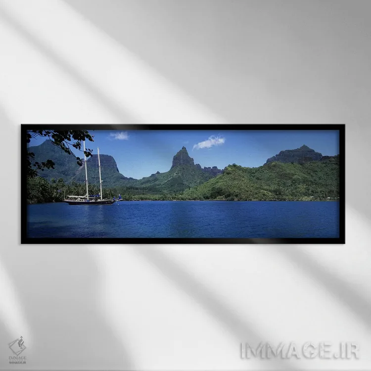 تابلو دکوراتیو Opunohu Bay, Mo'orea, Windward Islands, Society Islands… اثر پانورامیک ایمجز - نمای قابدار مشکی