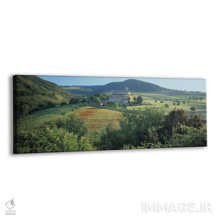 تابلو دکوراتیو Abbazia di Sant'Antimo, Tuscany, Italy,نمای بالا از کلی… اثر پانورامیک ایمجز - نمای پرسپکتیو محصول