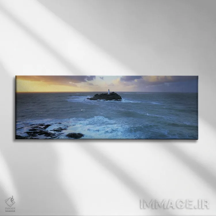 تابلو دکوراتیو Godrevy Island, St Ives Bay, Cornwall, England, United… اثر پانورامیک ایمجز - نمای روبهرو روی دیوار
