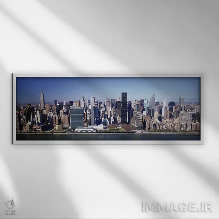 تابلو دکوراتیو Manhattan, New York City, New York State, USA,ساختمان ه… اثر پانورامیک ایمجز - نمای قابدار سفید