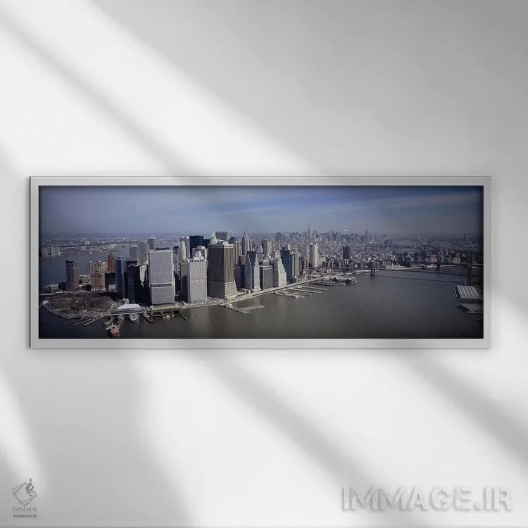 تابلو دکوراتیو Manhattan, NYC, New York City, New York State, USA,نمای… اثر پانورامیک ایمجز - نمای قابدار سفید