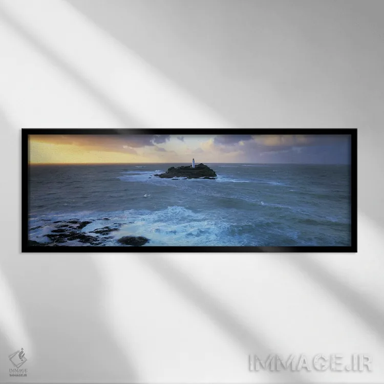 تابلو دکوراتیو Godrevy Island, St Ives Bay, Cornwall, England, United… اثر پانورامیک ایمجز - نمای قابدار مشکی