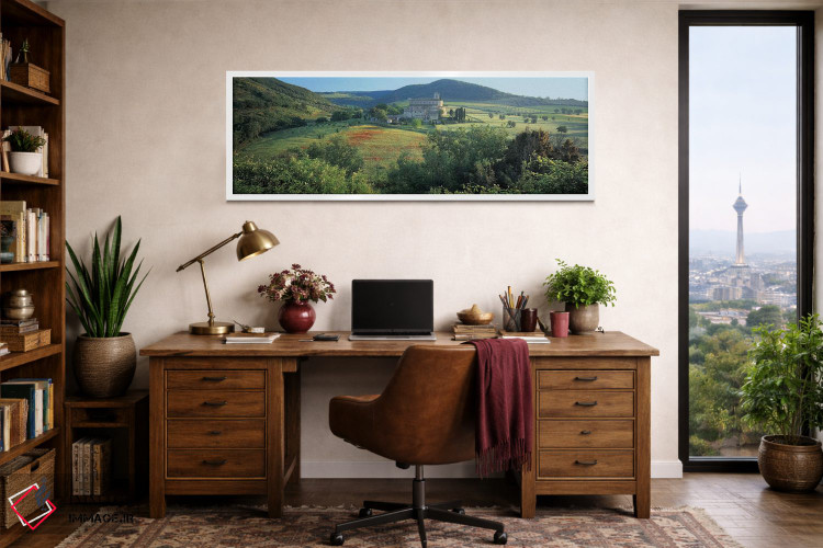 تابلو دکوراتیو Abbazia di Sant'Antimo, Tuscany, Italy,نمای بالا از کلی… اثر پانورامیک ایمجز - D1W