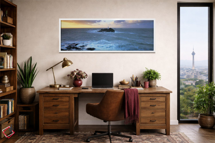 تابلو دکوراتیو Godrevy Island, St Ives Bay, Cornwall, England, United… اثر پانورامیک ایمجز - D1W