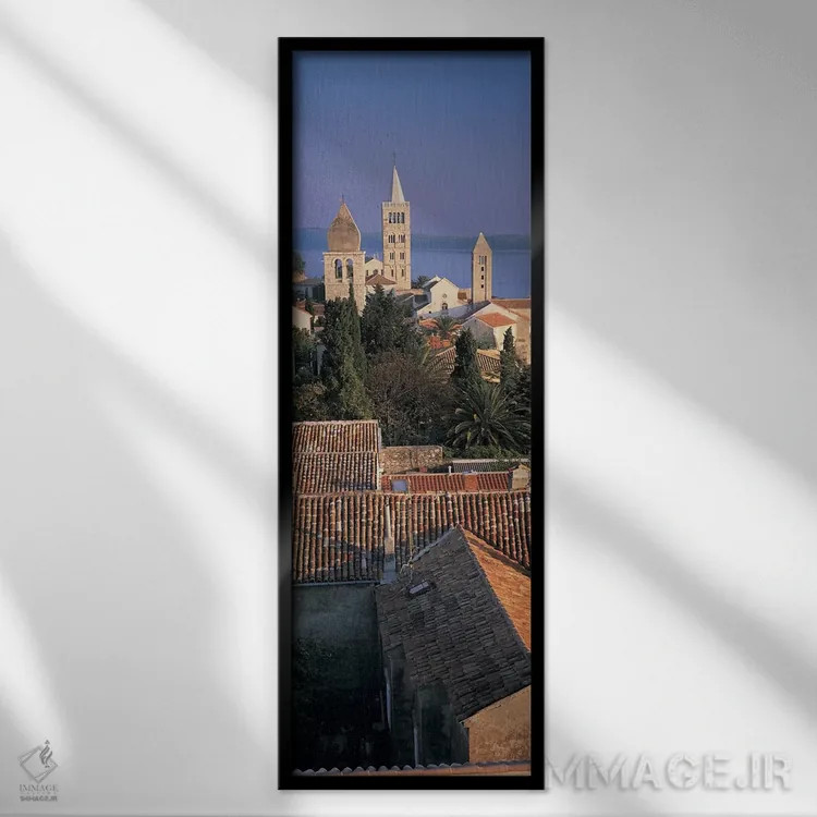 تابلو دکوراتیو Rab Island, Croatia,نمای بالا از یک شهر، جزیره راب، کرو… اثر پانورامیک ایمجز - نمای قابدار مشکی