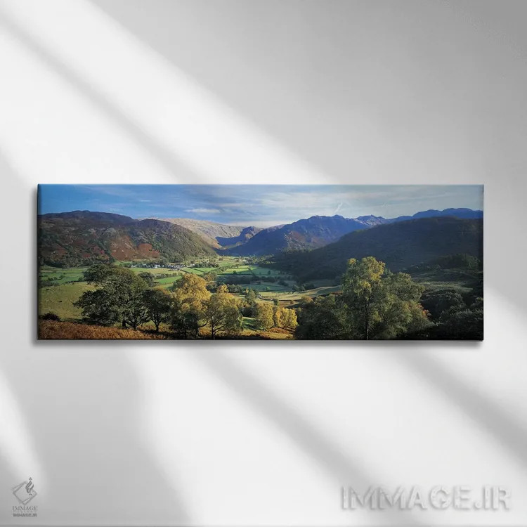 تابلو دکوراتیو Borrowdale, Lake District, Cumbria, England, United Kin… اثر پانورامیک ایمجز - نمای روبهرو روی دیوار