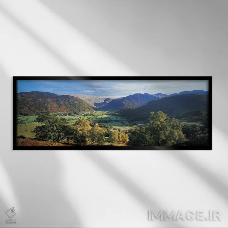 تابلو دکوراتیو Borrowdale, Lake District, Cumbria, England, United Kin… اثر پانورامیک ایمجز - نمای قابدار مشکی