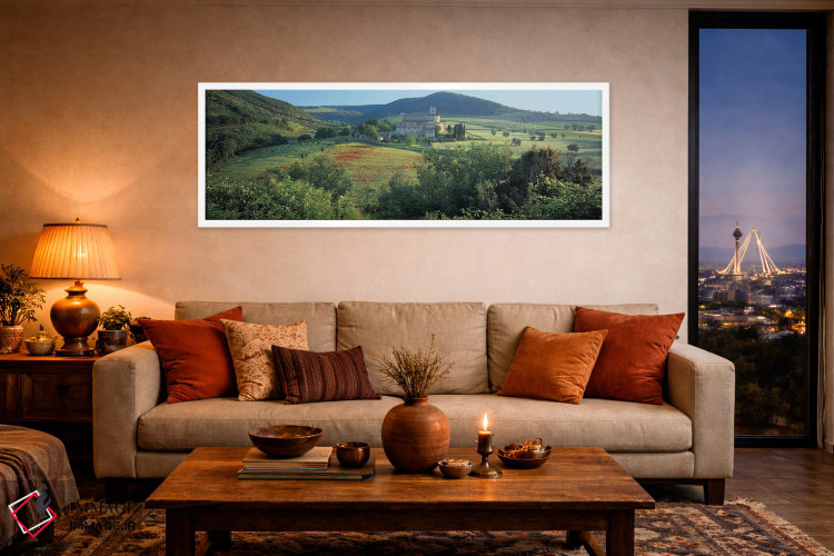 تابلو دکوراتیو Abbazia di Sant'Antimo, Tuscany, Italy,نمای بالا از کلی… اثر پانورامیک ایمجز - D3W