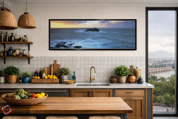 تابلو دکوراتیو Godrevy Island, St Ives Bay, Cornwall, England, United… اثر پانورامیک ایمجز - D3B