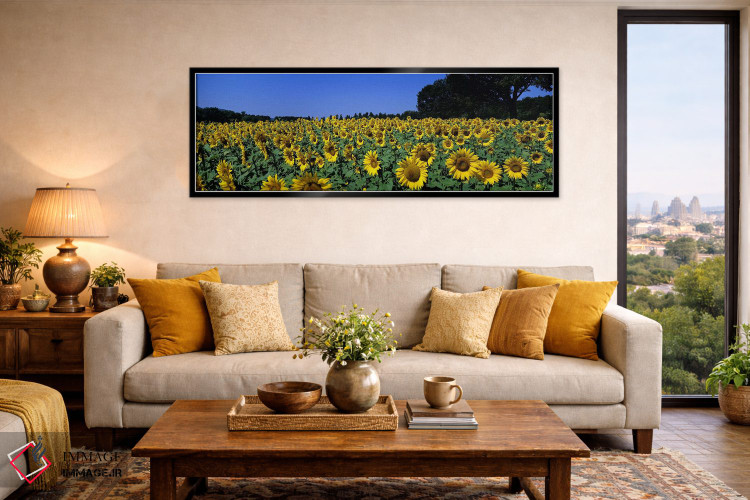 تابلو دکوراتیو Provence-Alpes-Cote d'Azur, France,مزرعه آفتابگردان، پر… اثر پانورامیک ایمجز - D6B