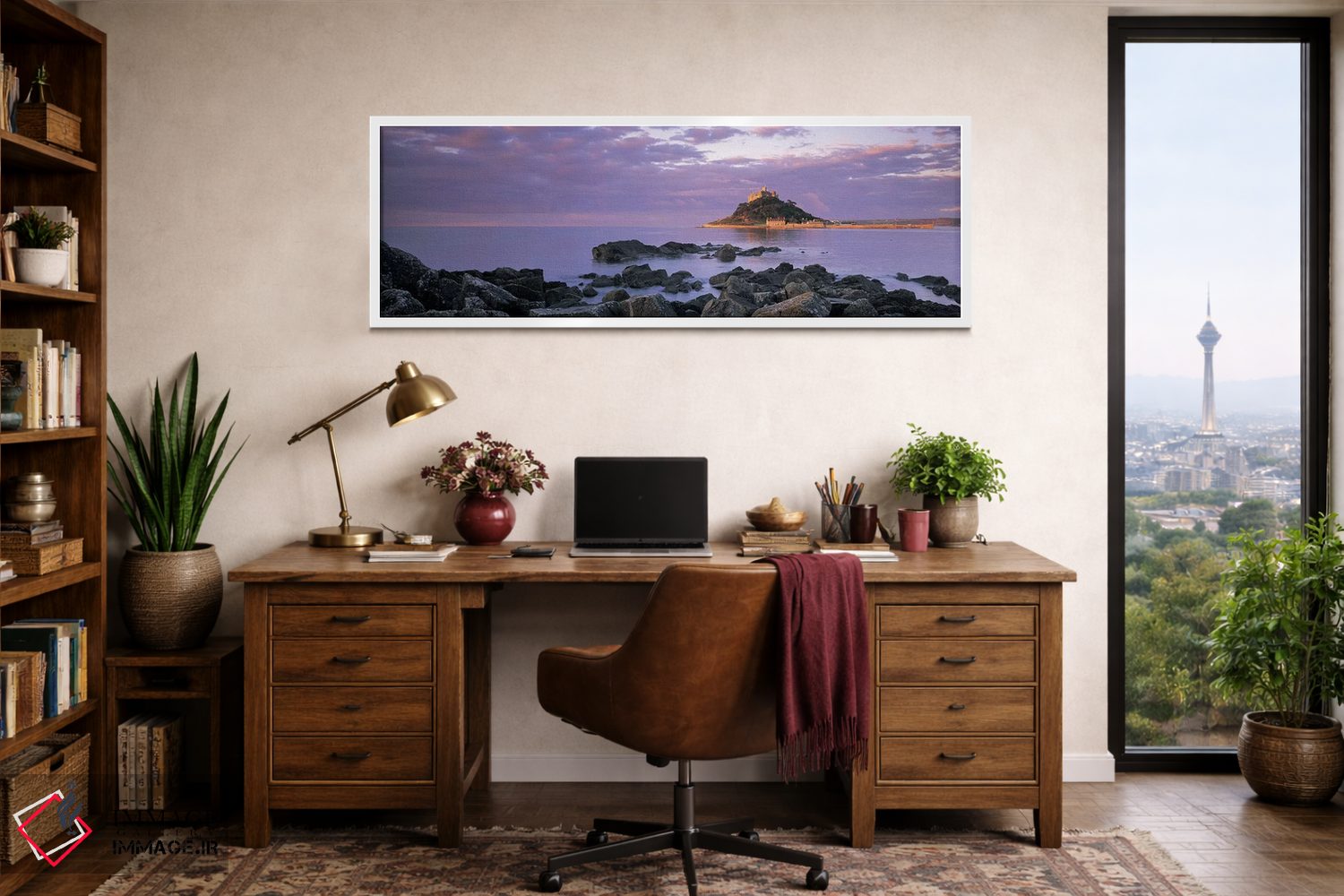 تابلو دکوراتیو Mount's Bay, Cornwall, England, United Kingdom,نمای دور… اثر پانورامیک ایمجز - D1W