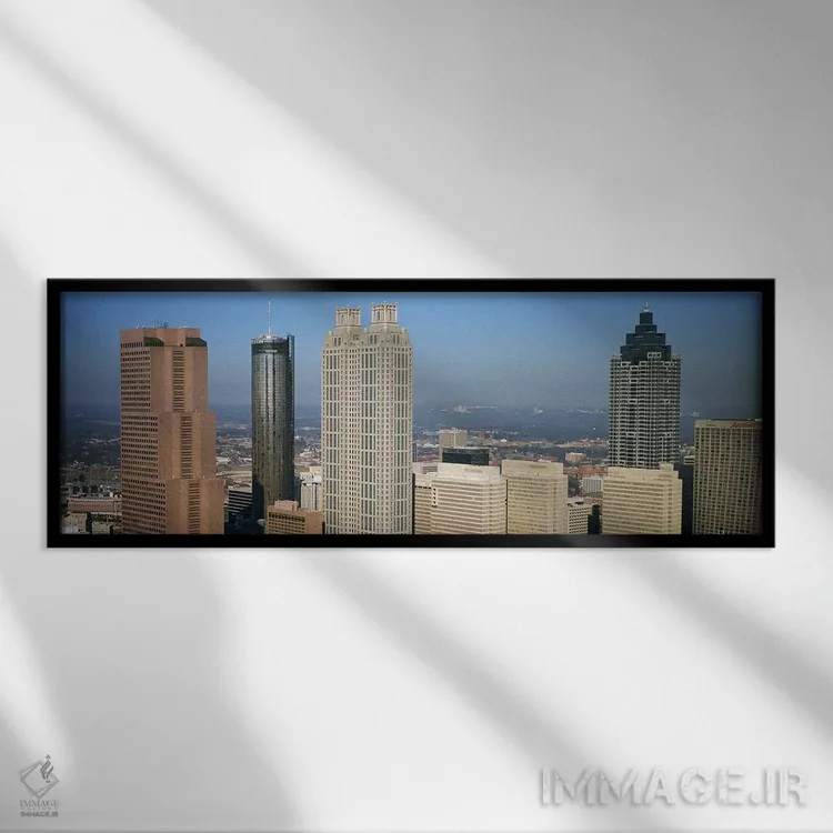 تابلو دکوراتیو Georgia, USA,آسمان خراش های شهری، آتلانتا، جورجیا، ایال… اثر پانورامیک ایمجز - نمای قابدار مشکی