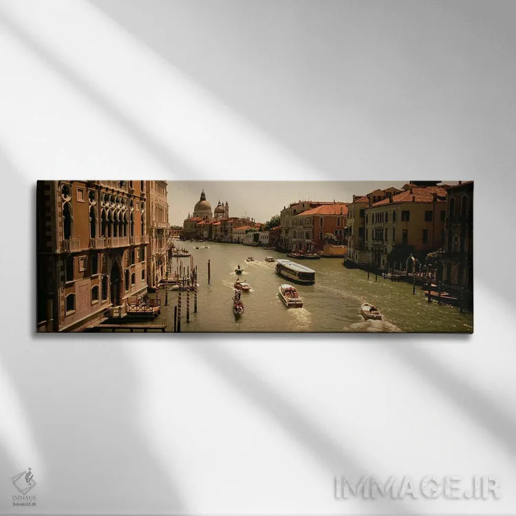 تابلو دکوراتیو Grand Canal, Venice, Italy,فعالیت روزانه، گراند کانال… اثر پانورامیک ایمجز - نمای روبهرو روی دیوار