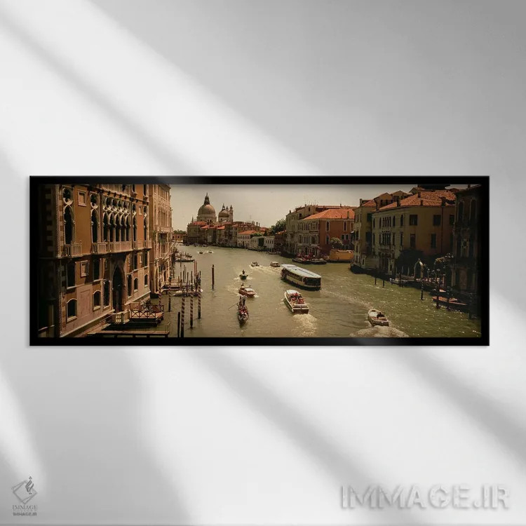 تابلو دکوراتیو Grand Canal, Venice, Italy,فعالیت روزانه، گراند کانال… اثر پانورامیک ایمجز - نمای قابدار مشکی