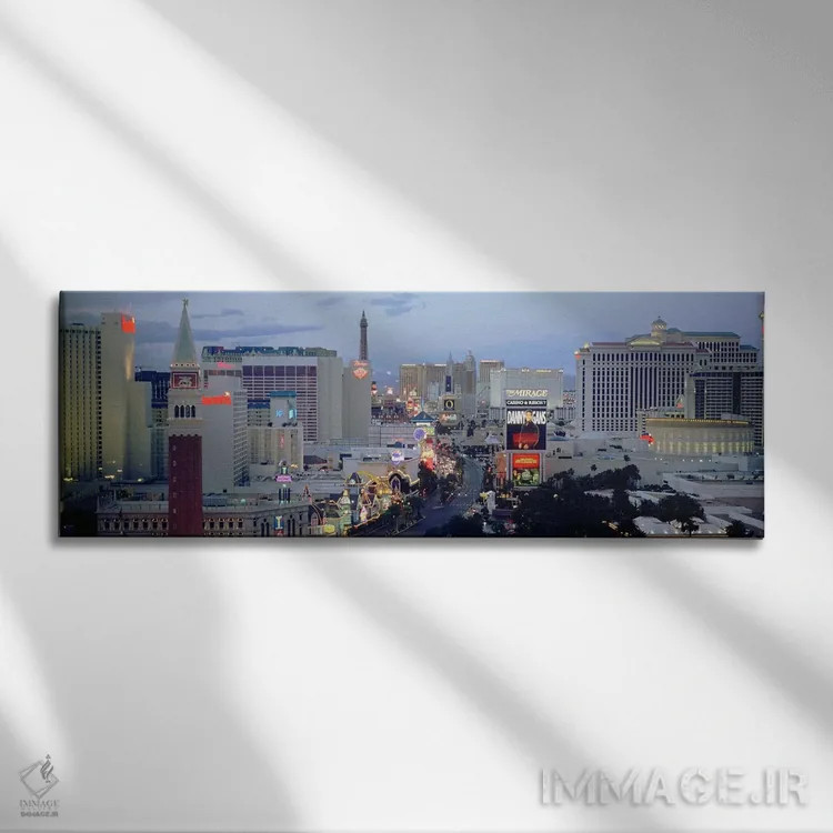 تابلو دکوراتیو The Strip, Las Vegas, Nevada, USA,نمای بالا از ساختمان… اثر پانورامیک ایمجز - نمای روبهرو روی دیوار