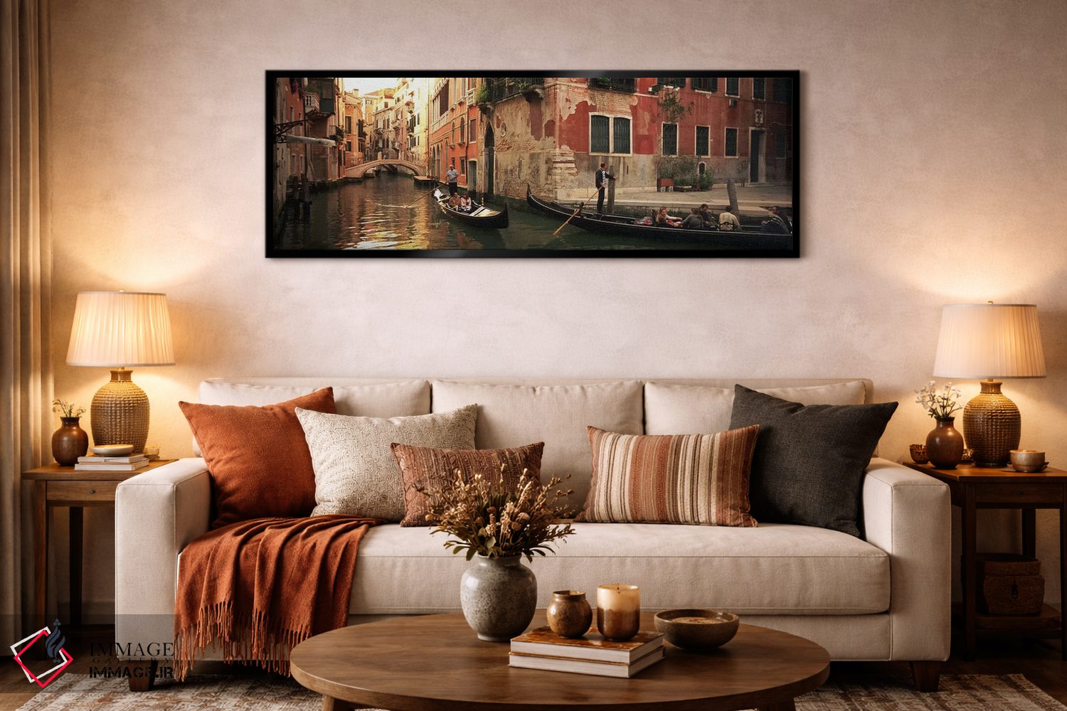 تابلو دکوراتیو Venice, Italy,گوندولاهای در حال حرکت در کانال، ونیز، ای… اثر پانورامیک ایمجز - D6B