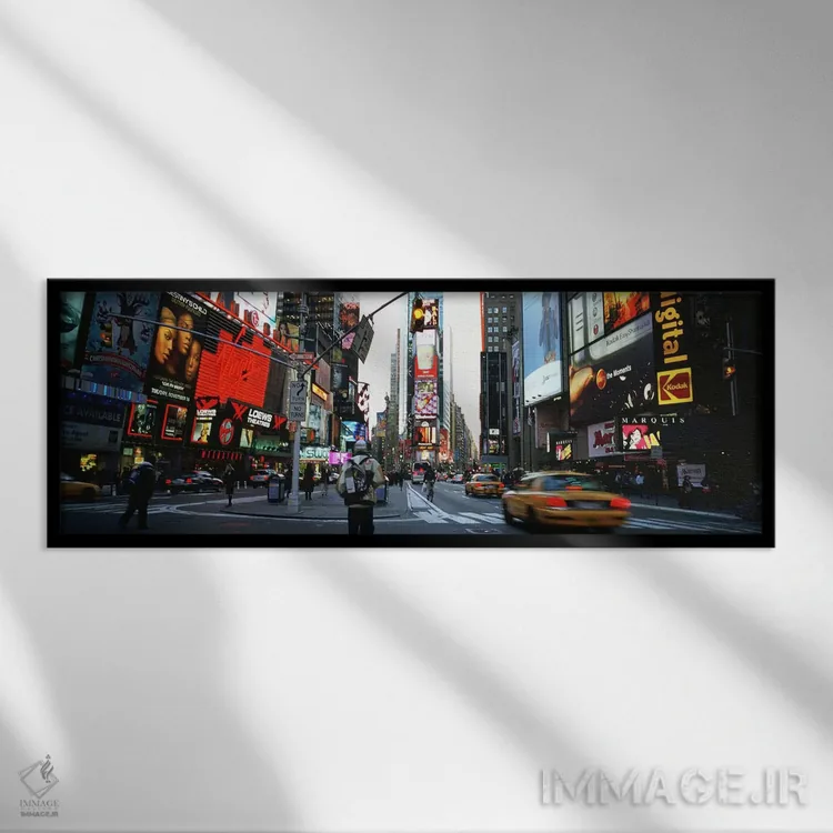 تابلو دکوراتیو Times Square, New York City, New York, USA,ترافیک در خی… اثر پانورامیک ایمجز - نمای قابدار مشکی