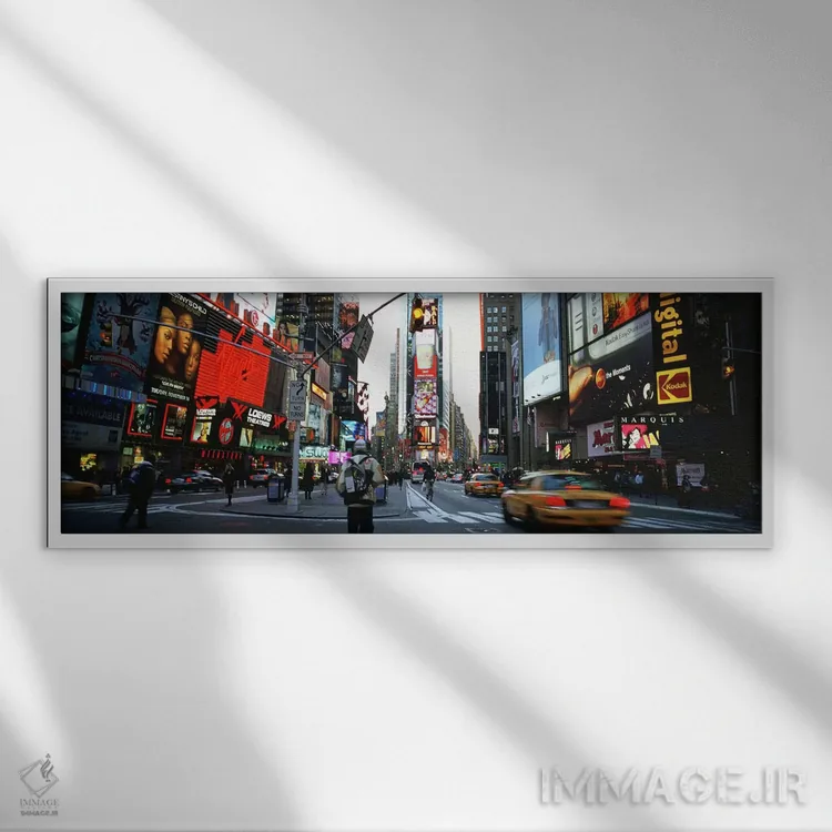 تابلو دکوراتیو Times Square, New York City, New York, USA,ترافیک در خی… اثر پانورامیک ایمجز - نمای قابدار سفید