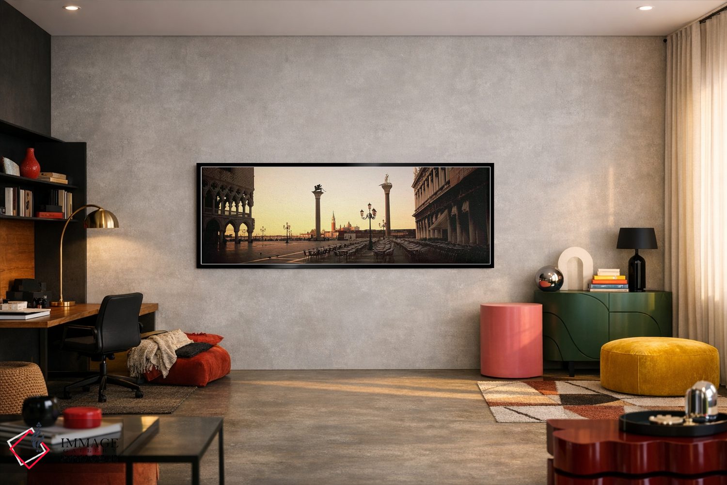 تابلو دکوراتیو Venice, Italy,میدانچه سان مارکو در غروب، ونیز، ایتالیا اثر پانورامیک ایمجز - D6B