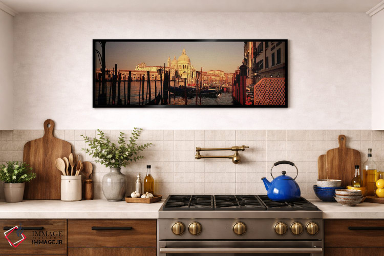 تابلو دکوراتیو Venice, Italy,گوندولاهای پهلوگرفته در کانال I، ونیز، ای… اثر پانورامیک ایمجز - D2B