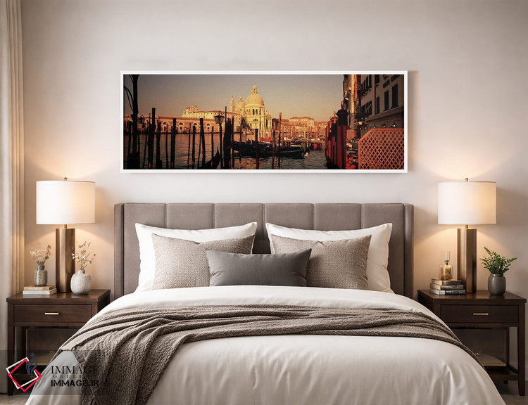 تابلو دکوراتیو Venice, Italy,گوندولاهای پهلوگرفته در کانال I، ونیز، ای… اثر پانورامیک ایمجز - D3W