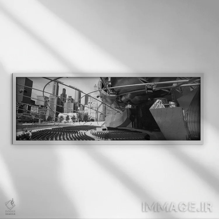 تابلو دکوراتیو Pritzker Pavilion, Millennium Park, Chicago, Illinois… اثر پانورامیک ایمجز - نمای قابدار سفید