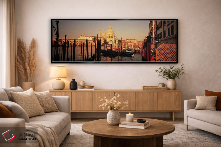تابلو دکوراتیو Venice, Italy,گوندولاهای پهلوگرفته در کانال I، ونیز، ای… اثر پانورامیک ایمجز - D5B