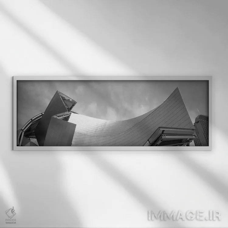 تابلو دکوراتیو Millennium Park, Chicago, Illinois, USA,نمای زاویه پایی… اثر پانورامیک ایمجز - نمای قابدار سفید