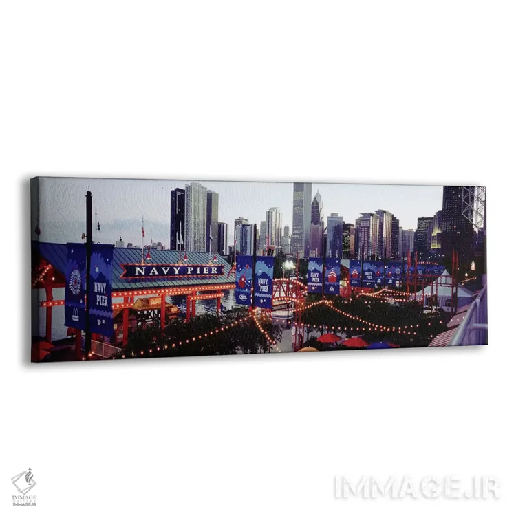 تابلو دکوراتیو Navy Pier, Chicago, Illinois, USA,پارک سرگرمی روشن شده… اثر پانورامیک ایمجز - نمای پرسپکتیو محصول