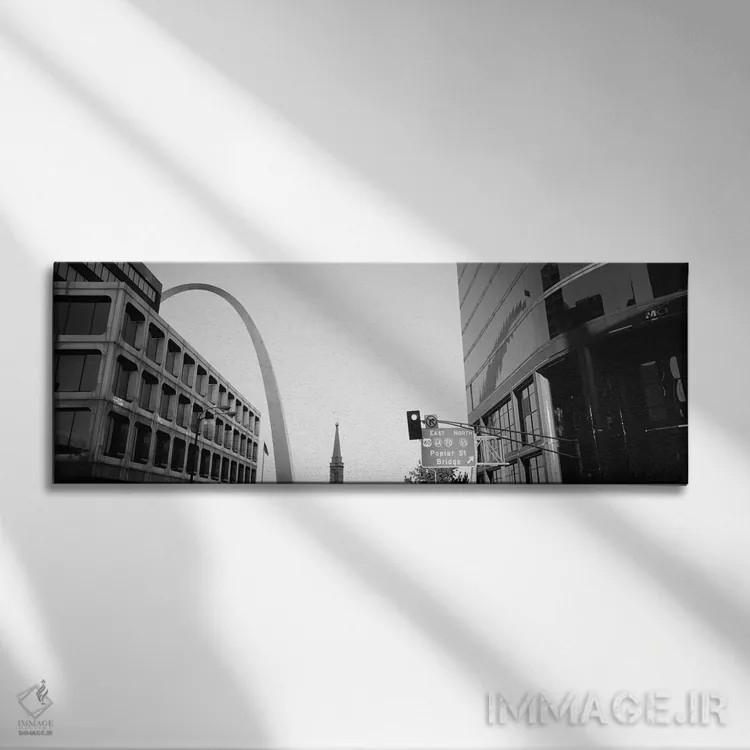 تابلو دکوراتیو St. Louis, Missouri, USA,نمای زاویه پایین از خیابان چها… اثر پانورامیک ایمجز - نمای روبهرو روی دیوار