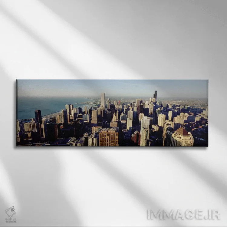 تابلو دکوراتیو Chicago, Illinois, USA #2,نمای بالا از ساختمان های شهری… اثر پانورامیک ایمجز - نمای روبهرو روی دیوار